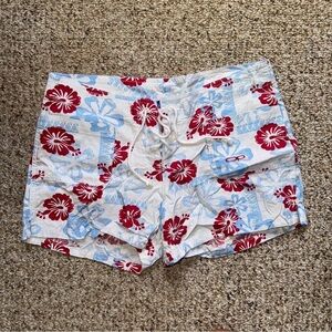 Vintage OP cotton floral summer beach swim shorts medium
